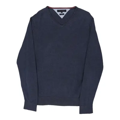 Tommy Hilfiger V-neck Jumper - Medium Navy Cotton
