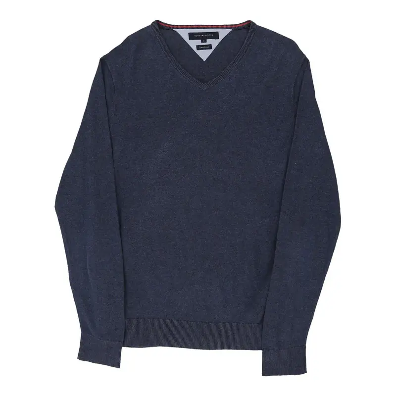 Tommy Hilfiger V-neck Jumper - Medium Navy Cotton