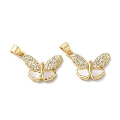 Brass Micro Pave Clear Cubic Zirconia Pendants