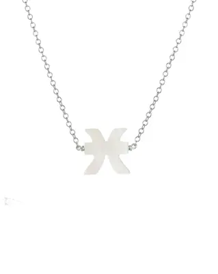 Zodiac Necklace | Metal Color: Silver | Sign: Pisces