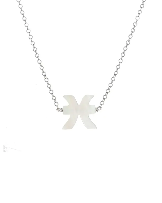 Zodiac Necklace | Metal Color: Silver | Sign: Pisces