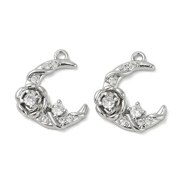 Brass Micro Pave Cubic Zirconia Pendants