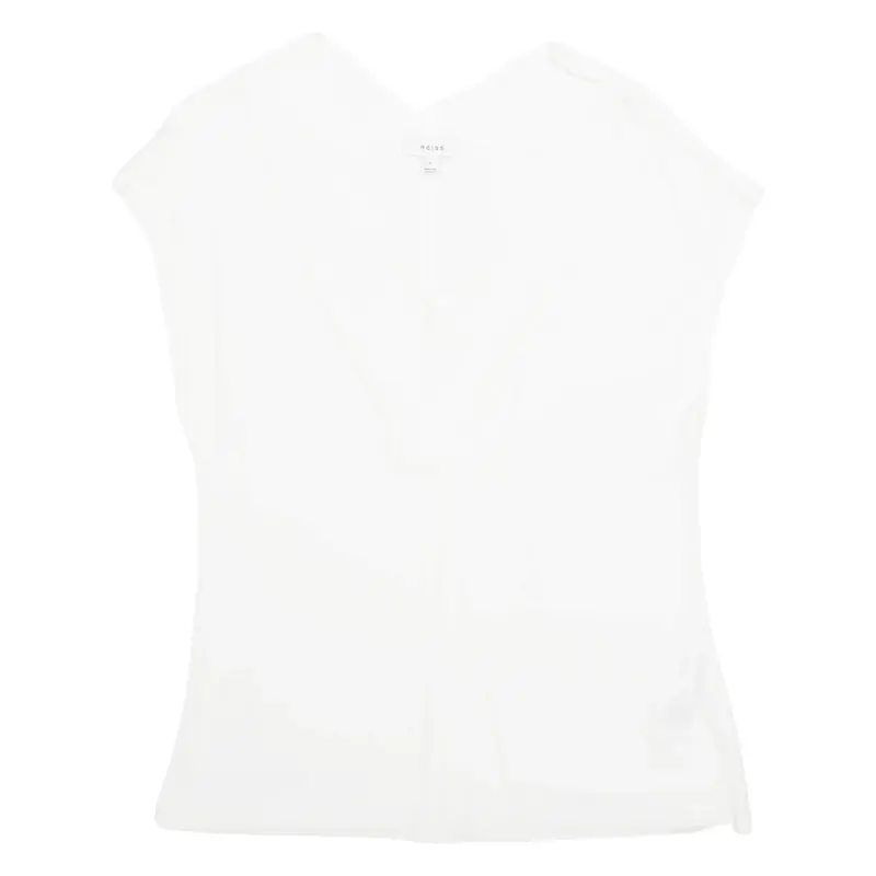 REISS Womens Top White V-Neck S