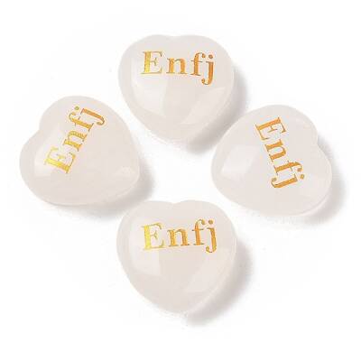 Natural Quartz Crystal Heart Engraving MBTI Figurines Statues for Home Office Desk Decorations