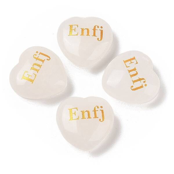 Natural Quartz Crystal Heart Engraving MBTI Figurines Statues for Home Office Desk Decorations