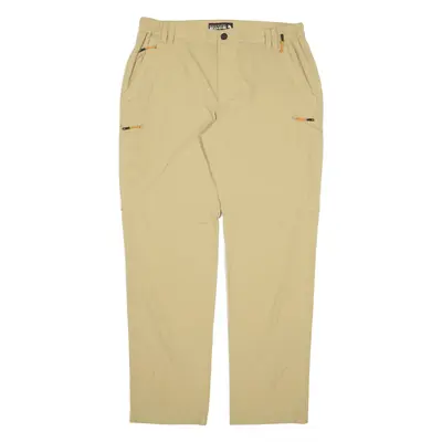 CUTTING EDGE Cargo Zip-off Trousers Beige Loose Straight Mens W36 L33