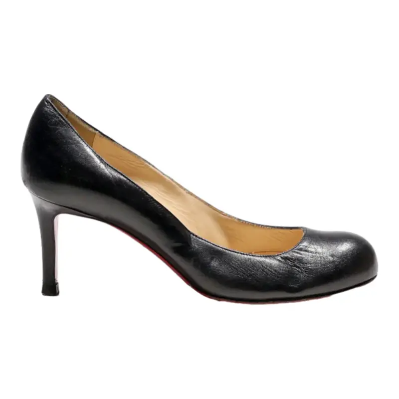 CHRISTIAN LOUBOUTIN Pump Heels Black Leather Womens UK 3