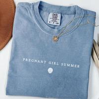 Comfort Colors Pregnant Girl Summer Shirt, Comfort Colors Beach Pregnancy Announcement T-shirt, Pregnancy Reveal Tee, Baby Sh...