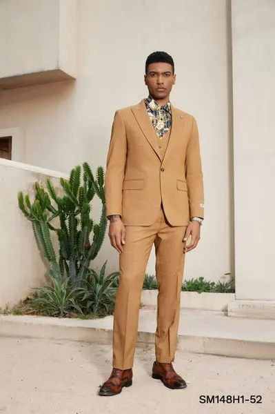 Stacy Adams Mens 3Piece Hybrid Suit  Reversible Accent Vest Professional Look