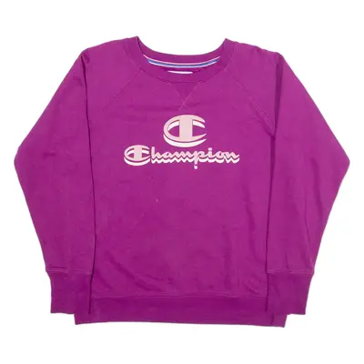CHAMPION Womens Sweatshirt Purple M
