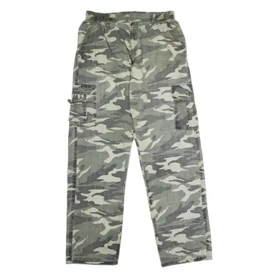 Camouflage Cargo Mens Trousers Green Regular Straight W32 L30