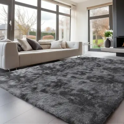 Solid Color Soft Fluffy Rug, Non-slip Area Rug, Decorative Carpet for Home Living Room Bedroom, Indoor Floor Mat