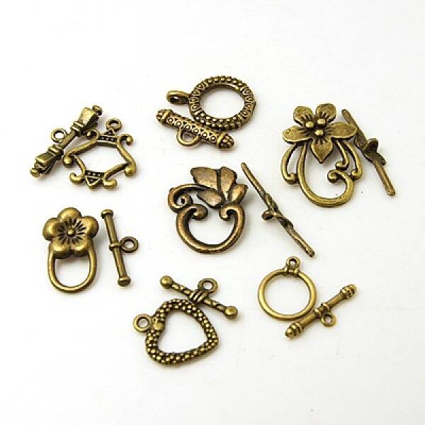 Mixed Tibetan Style Toggle Clasps