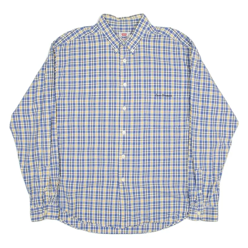 LEVI'S Mens Shirt Blue Check Long Sleeve XL