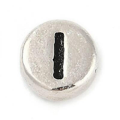 925 Sterling Silver Flat Round with Letter Beads