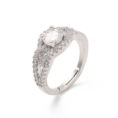 Brass Micro Pave Cubic Zirconia Rings