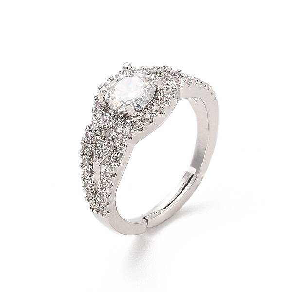 Brass Micro Pave Cubic Zirconia Rings