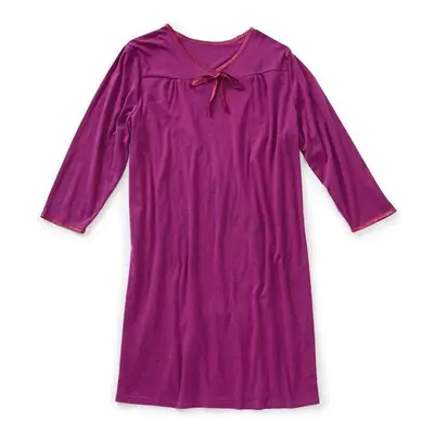 Silverts Women's Open Back Antimicrobial Long-sleeve Nightgown - Adaptive Clothing - Pink - S