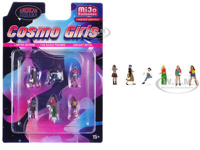 Cosmo Girls 6 piece Diecast Figure Set (6 Figures) Limited Edition for 1/64 Scale Models by American Diorama