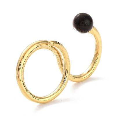 Natural Tiger Eye Double Rings