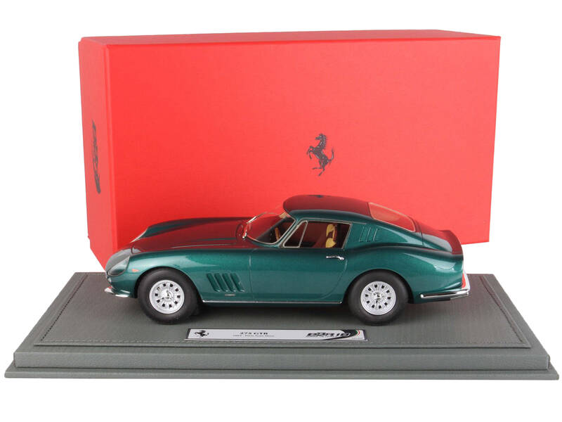 Ferrari 275 GTB Dark Green Metallic Paris Auto Show (1964) with DISPLAY CASE Limited Edition to 200 pieces Worldwide 1/18 Mod...
