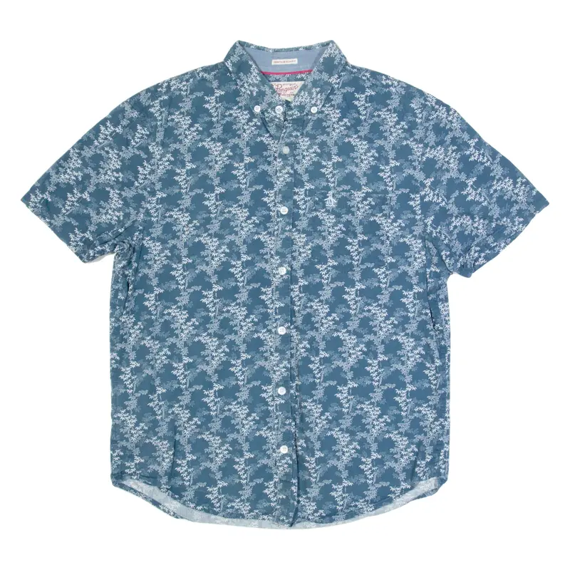 ORIGINAL PENGUIN Heritage Slim Fit Mens Shirt Blue Floral M