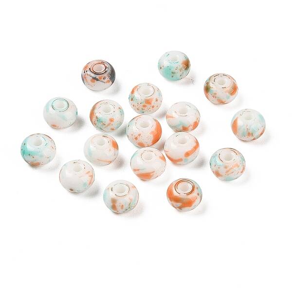 Opaque Spray Painted Glass Beads