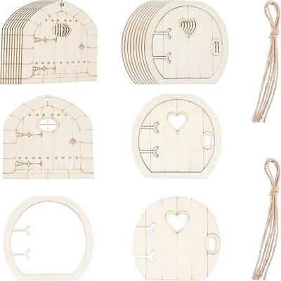 20 Pcs 2 Styles Natural Wood Cabochons