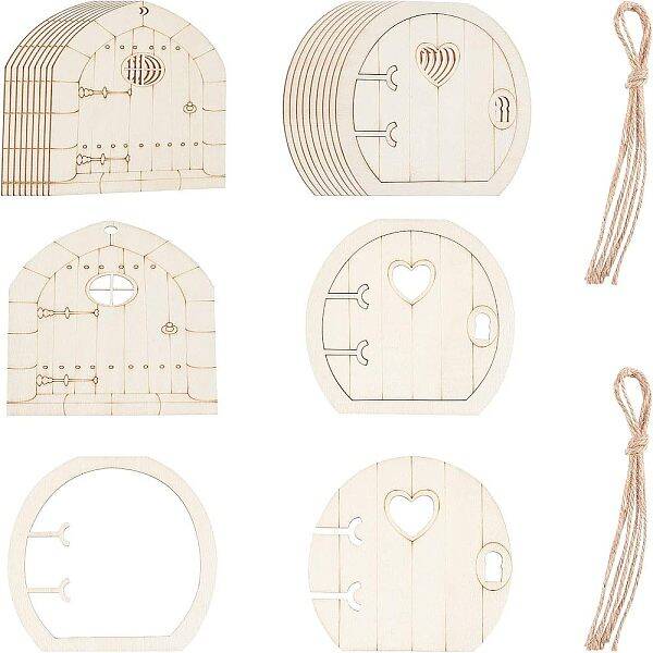 20 Pcs 2 Styles Natural Wood Cabochons