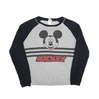 DISNEY Mickey Mouse Sweatshirt Grey Womens M
