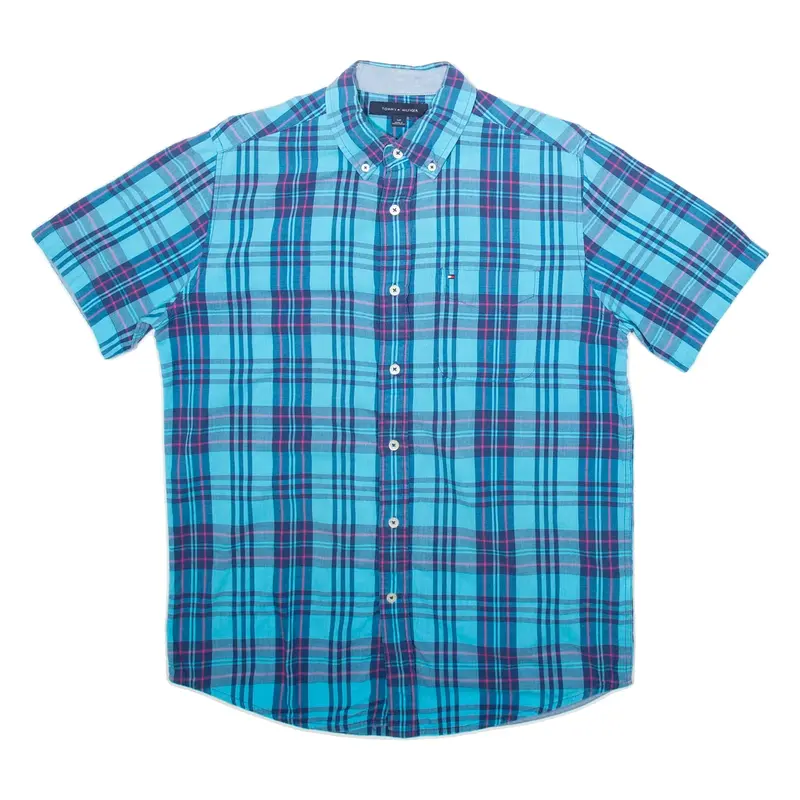 TOMMY HILFIGER Mens Shirt Blue Check M