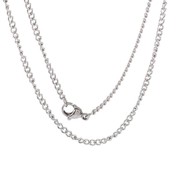 Tarnish Resistant Unisex Casual Style 304 Stainless Steel Curb Chain Necklaces