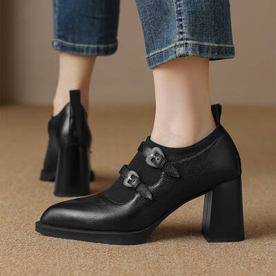 CHIKO Kari Pointy Toe Block Heels Pumps Shoes