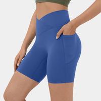 Halara Softlyzero️ High Waisted Crossover Side Pocket Yoga Biker Shorts 7\