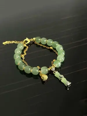 Women's Elegant Random Adjustable Bracelet Bangles with Lotus & Bamboo Design, Fashion Matching Bracelet for Party, Daily C...