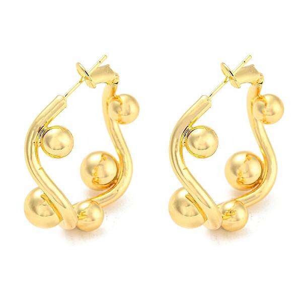 Rack Plating Brass Stud Earrings