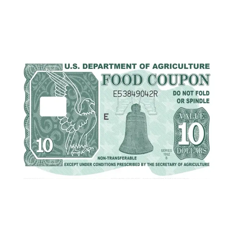 SINGLE* 10 Buck Food Stamp Coupon Sticker for Credit Card