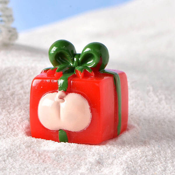 Christmas Themed Resin Gift Box Figurine