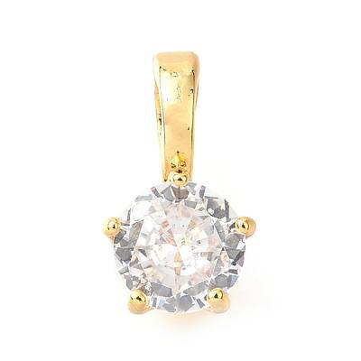 Brass Micro Pave Cubic Zirconia Charms