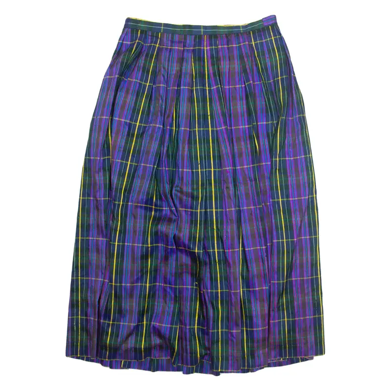 TOSTMANN Womens A-Line Skirt Blue Midi 90s Check S