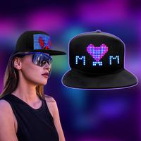 LED Hats,LED Display Screen Smart Caps,Bluetooth APP Control,Custom Text,Patterns,Animations for Party Christmas Halloween Mu...