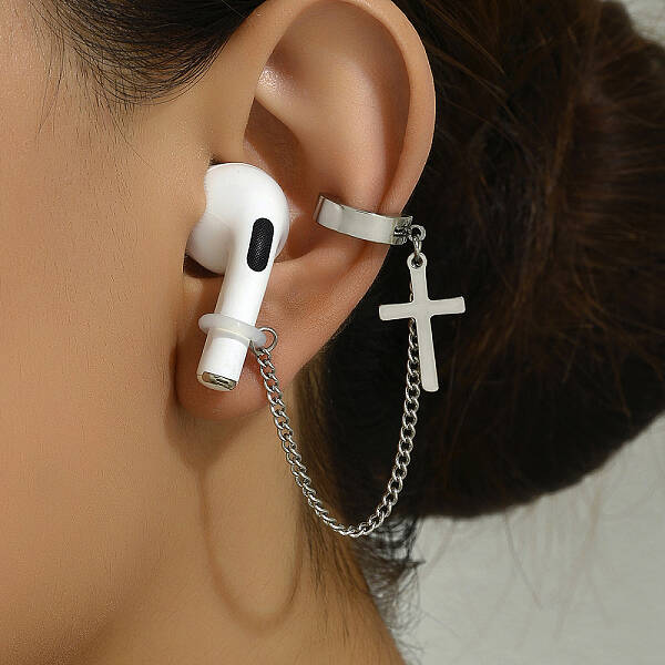 Stainless Steel Wireless Bluetooth Earphones Ear Hooks Sports Clip-on Earrings