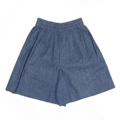 Embossed Shorts Blue 90s Regular Floral Denim Womens S W24