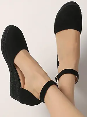 Women's Elegant Minimalist Wedge Thin Shoes, Summer Trendy All-match Platform Wedge Shoes, Chic Basic Wedge Flats for Daily ...