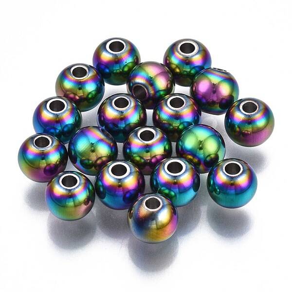 Rack Plating Rainbow Color 304 Stainless Steel Beads