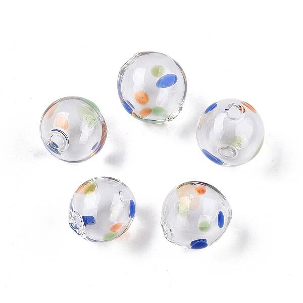 Transparent Handmade Blown Glass Globe Beads