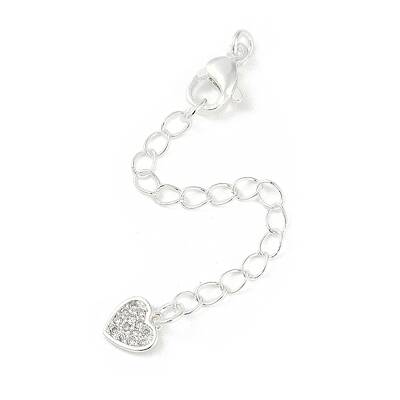 Brass Micro Pave Cubic Zirconia Ends with Chains