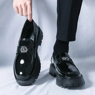 Ubetif Men's Summer Fashionable Casual Tassel Decor Pu Leather Slip-on Shoes, Loafers, Simple Design Elegant Plain Round Toe ...