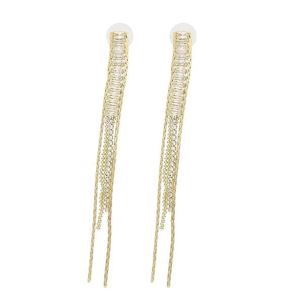 Cubic Zirconia Chains Tassel Earrings