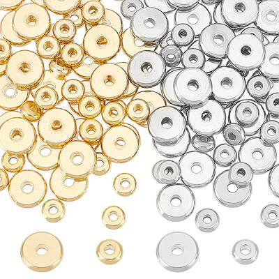 120Pcs 4 Styles 304 Stainless Steel Spacer Beads